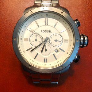 Fossil Logan Chronograph Ivory Beige Dial - Stainless Steel Men's Watch